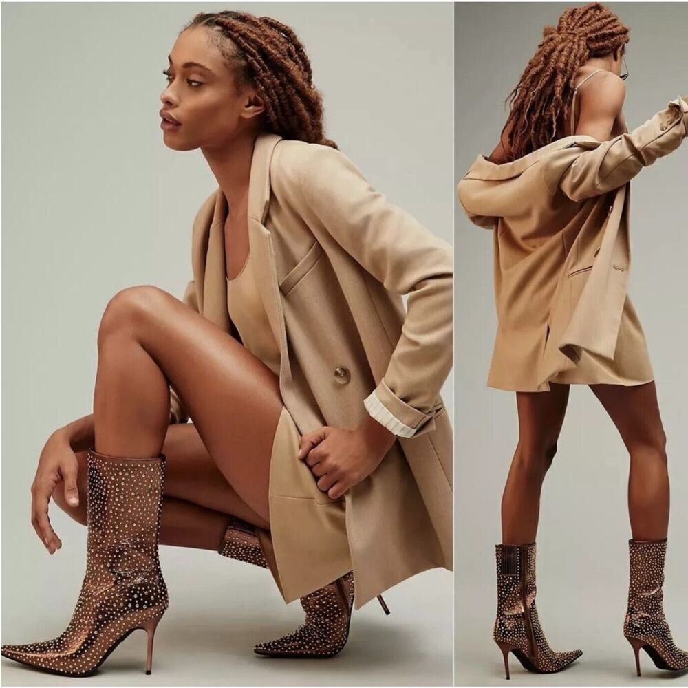 NEW Jeffrey Campbell Anthropolgie iconic-e stiletto bronze gold metallic $325